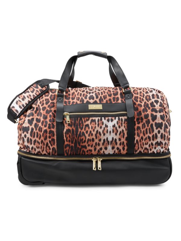 Cavalli Class by Roberto Cavalli Leopard-Print Rolling Duffle Bag